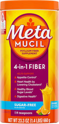 Metamucil 4-in-1 Psyllium Husk GLP-1 Friendly Fiber Supplement Sugar-Free 114 teaspoons Orange Flavored Daily Fiber Powder for Digestive Health made with Plant-Based Psyllium Husk Fiber