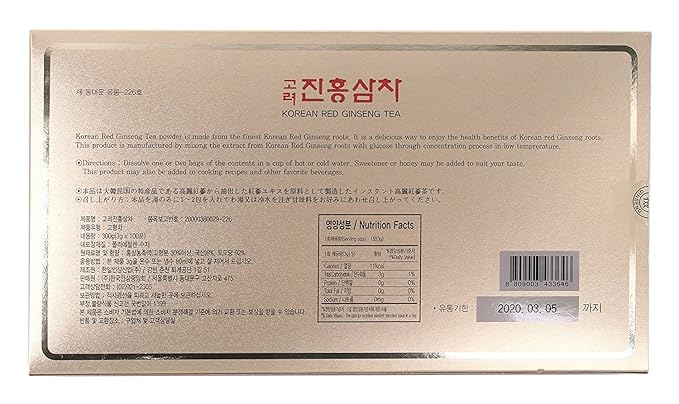 [TG153] Korean Red Ginseng Instant Tea – 6-Year-Old Red Ginseng Granules 3 g × 100 Sticks Instant Hot/Cold Drink Smooth &amp Naturally Sweet Korean Herbal Tea