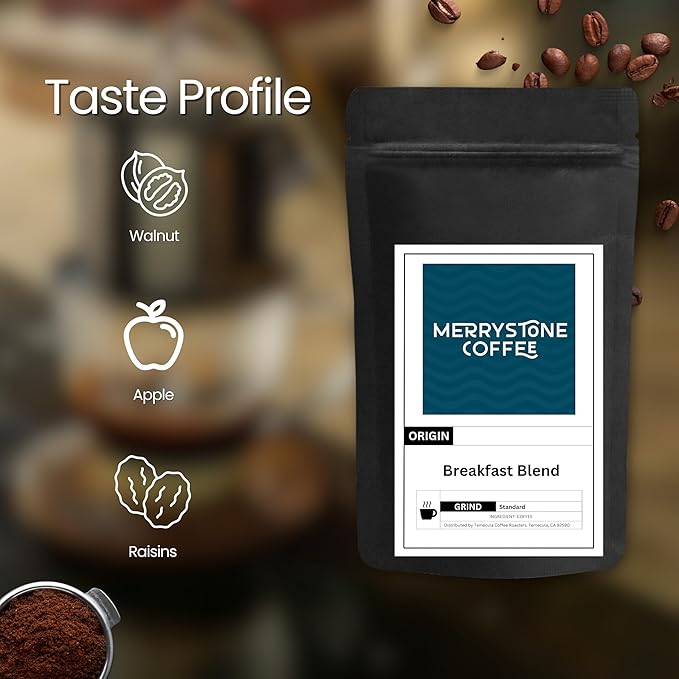 Merrystone Breakfast Blend Coffee Medium-Light Roast Roasted to Order 5 Lb Espresso Grind