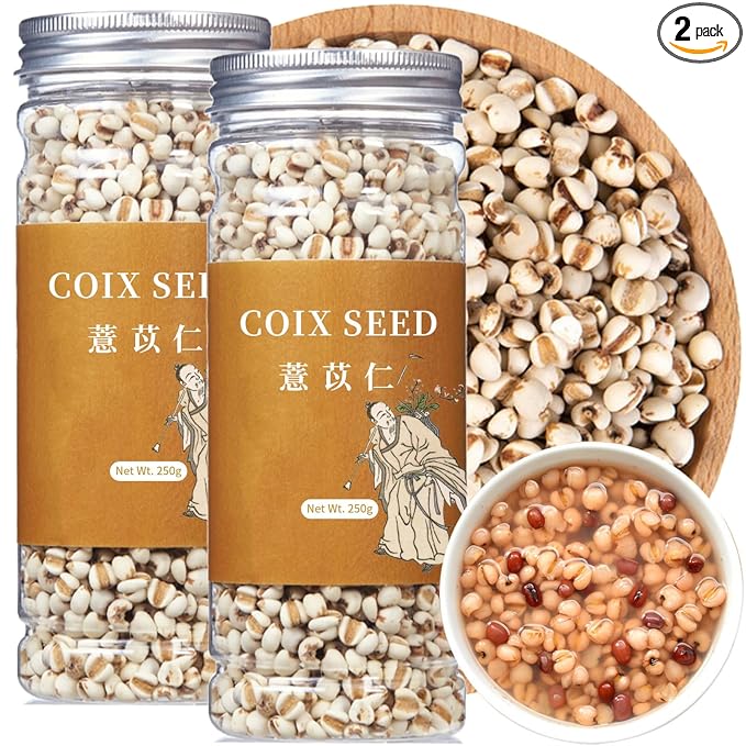 Wanhua Hall Job's Tears Grain Coix Seed Jobs Tears Seeds 18oz/500g Natural Pearl Barley Coix Rice No addition No Sugar薏米 薏仁 薏仁米