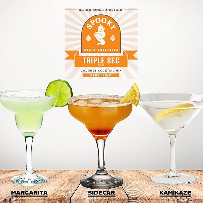 SPOOKY - Triple Sec Mix - Real Orange &amp Real Sugar - No Artificial Colors Flavors or Corn Syrup - Premium Gluten Free Cocktail Mix Syrup - 32 Oz (Pack of 2)