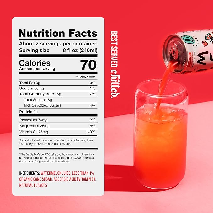 Mela Watermelon Water - Watermelon Juice 100 Percent Natural Fruit Juice with Vitamin C Electrolytes Antioxidants - Coconut Water Alternative Gluten-Free (Original 16.9 fl oz 12-pack)