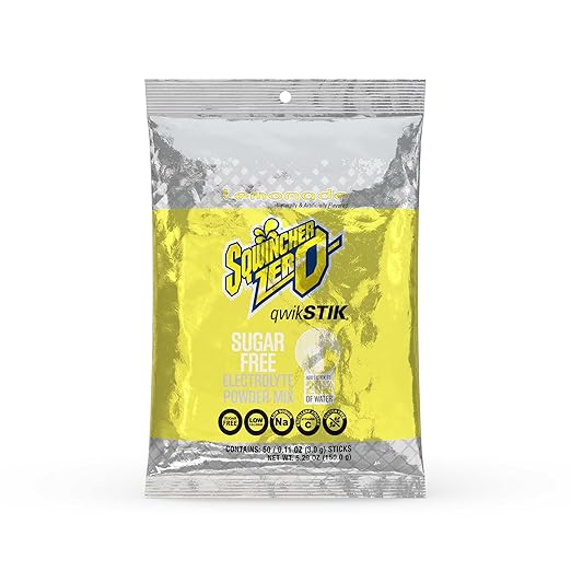 Sqwincher Zero Sugar Free Qwik Stiks - Strawberry Lemonade and Lemonade Flavors (50 count)