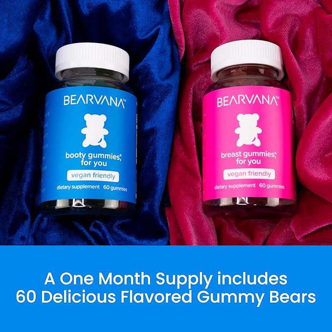BEARVANA Top &amp Peach Support Combo Pack Multivitamin Gummies for Women | Includes Herbal Extracts &amp Essential Vitamins | Berry Flavor | 2-Pack (120 Gummies)