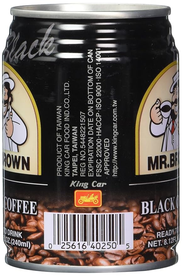 Mr. Brown Black Coffee 8.12 Ounce (Pack of 24)