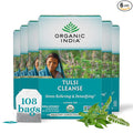 Organic India Tulsi Cleanse Detox Tea - Holy Basil Ginger Turmeric Herbal Tea Stress Relieving &amp Cleansing Immune Support Adaptogen Organic Non-GMO Caffeine-Free - 18 Infusion Bags 6 Pac