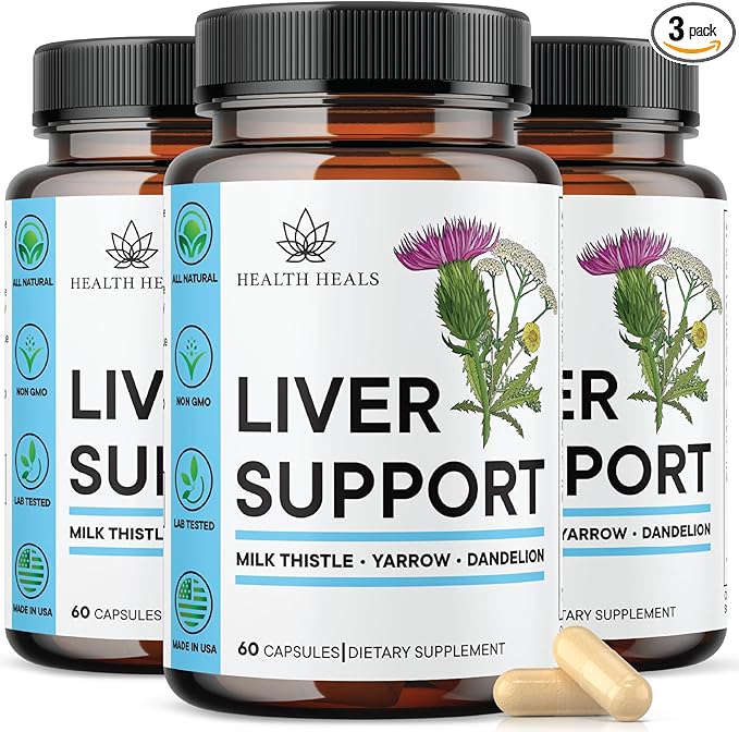 Liver Cleanse &amp Repair Formula - Herbal Liver Support Supplement with Milk Thistle Dandelion Root Turmeric Artichoke Extract for Liver Health - 180 Count