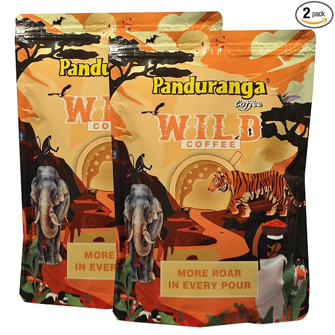 Panduranga Coffee | Wild Coffee | Medium Roast | Shade-Grown | Bold Flavor &amp Exotic Aroma - 500grams (Pack of 2)