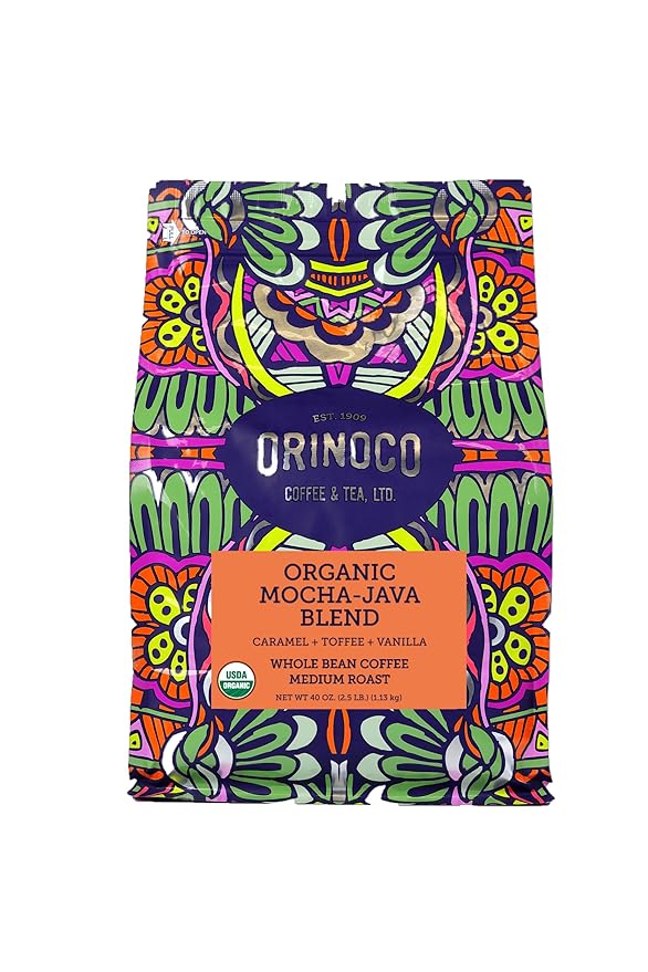Orinoco Organic Mocha-Java Blend 2.5lb bag Medium Roast Whole Bean Coffee 100% Organic Fair Trade Arabica beans…