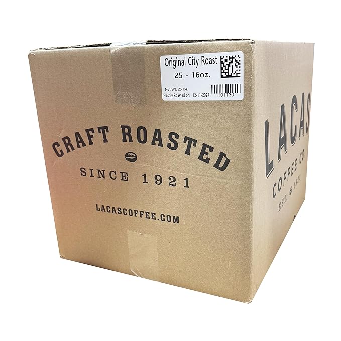 Lacas Original City Roast Ground Coffee 25/16 oz Bags – Premium Gourmet Blend with Sweet Full-Bodied Finish – Bulk Coffee for Cafés and Restaurants