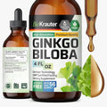 BIO KRAUTER® Ginkgo Biloba for Brain Support - Pure Vegan Ginkgo Biloba Supplement 670 mg - Supports Calm Focus &amp Memory - Alcohol &amp Sugar Free 4 Fl.Oz 56-Day Supply Liquid Drops for Brain