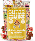 SuperMush Dr. G Daily Greens Gummies - Lion’s Mane Spirulina Chlorella Ashwagandha Prebiotics &amp Vitamins C D Zinc - Sugar Free Greens Gummies for Immunity Gut Health &amp Radiance - Vegan