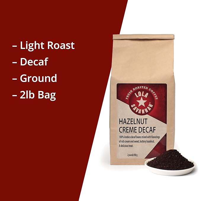 Lola Savannah Hazelnut Crème Ground Decaf Coffee 2lb
