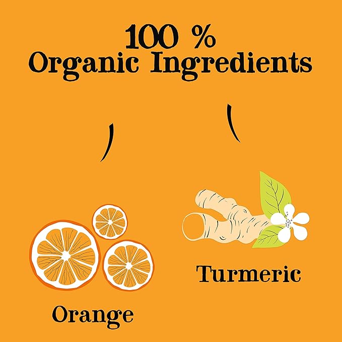 Clipper Tea Orange &amp Turmeric Organic Tea with Licorice Root Orange Peel and Hibiscus Plant Based Herbal Tea Caffeine Free British Tea 3 Pack 60 Unbleached Tea Bags