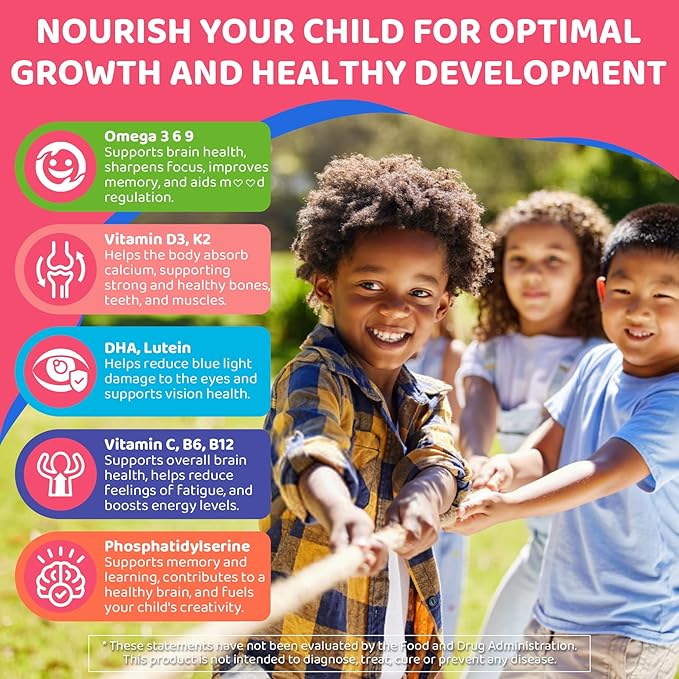 Kids Sleep Gummies + Kids Omega 3 Gummies for 4+