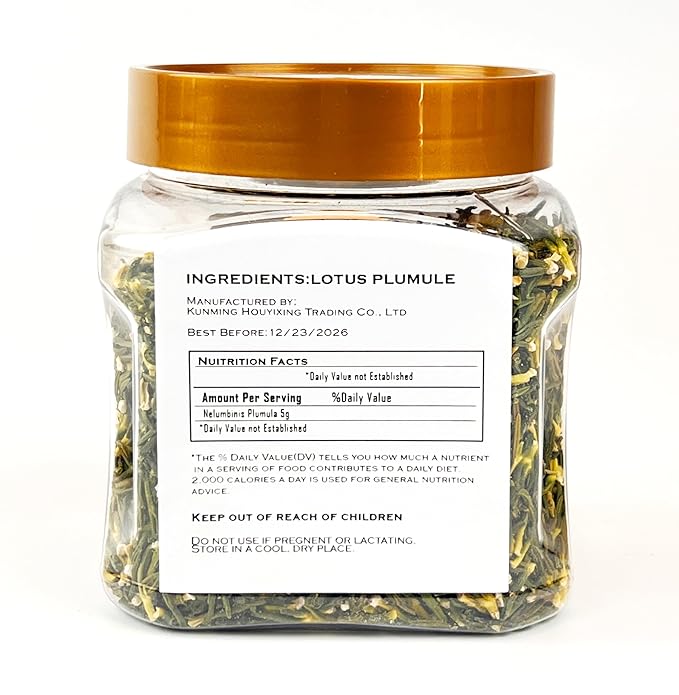 Dried Lotus Plumule Lotus Embryo Tea 8.1oz/250g(125g*2) Wild Nature Fragrant Lotus Seed Core Premium Quality Lotus Heart