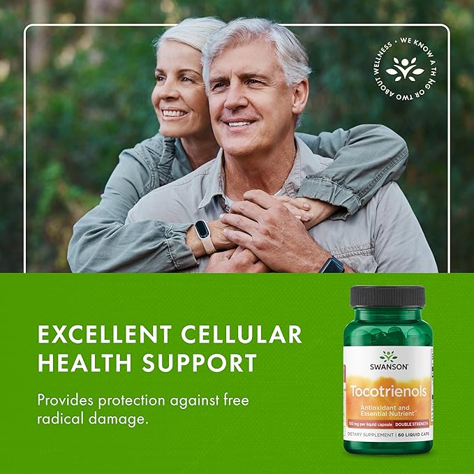 Swanson Double Strength Tocotrienols Antioxidant Supplement for Heart-Health-Conscious Adults with Delta- and Gamma-Tocotrienols (60 Liquid Capsules 100 mg Each 3 Pack)