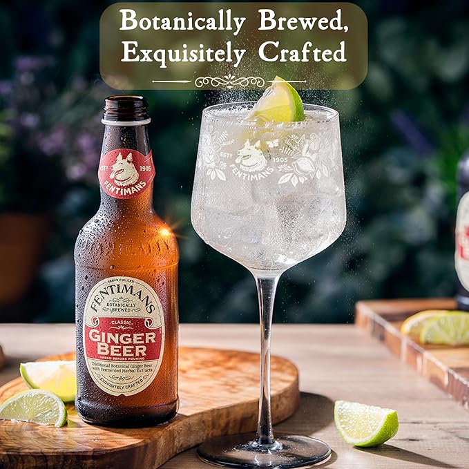 Fentimans Sparkling Ginger Beer - Ginger Ale Ginger Beer Non Alcoholic Craft Soda with Herbal Extracts &amp Natural Ingredients Botanically Brewed - 9.3 Fl Oz (Pack of 4)