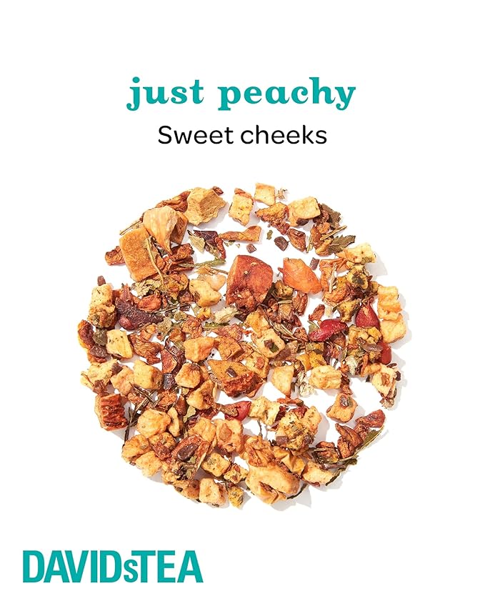 DAVIDsTEA Just Peachy Loose Leaf Tea Premium Herbal Tea with Peach and Apple Fruity Iced Tea 4 oz / 113 g