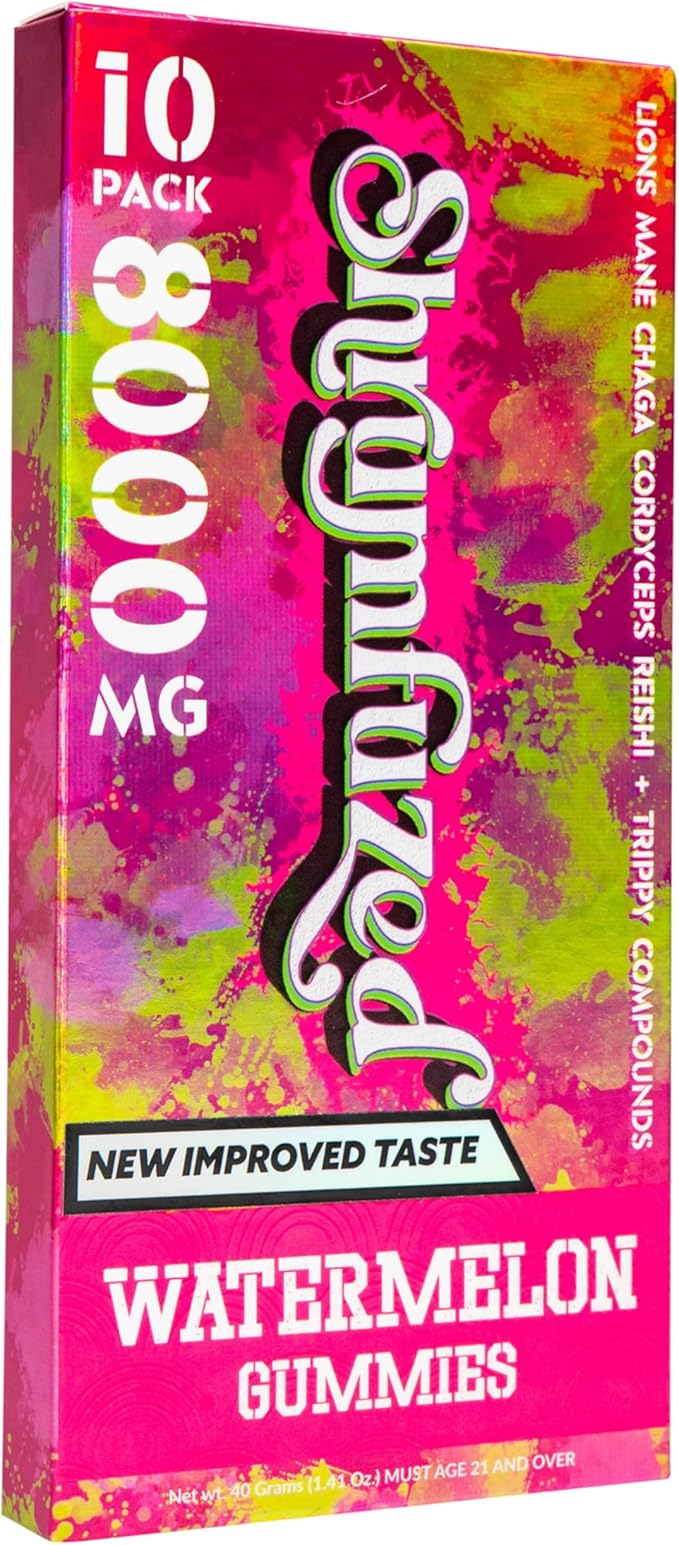 Proprietary Nootropic Gummy 8000mg Now with New Improved Taste - Lion's Mane Reishi Chaga and Cordycep Nootropic Mushroom Blend (10 Watermelon)