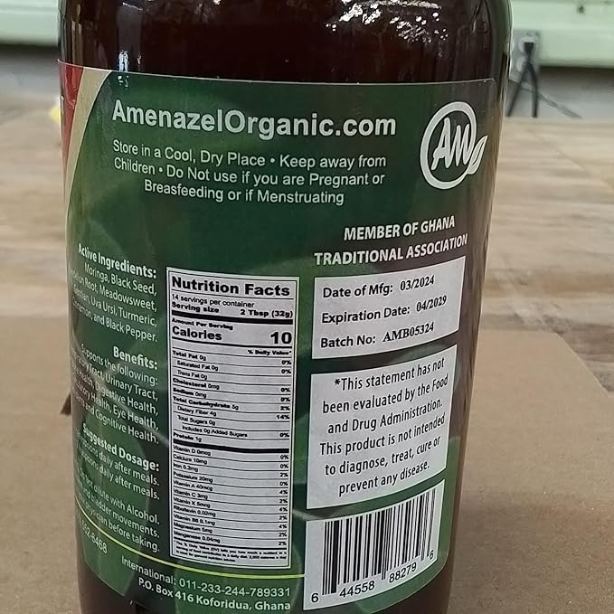 Amenazel Organic Moringa Bitters 16 fl oz