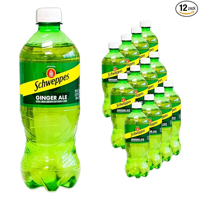 Schweppes Ginger Ale - Refreshing Crisp Delicious Natural Ginger Flavors - 12 20oz Bottles