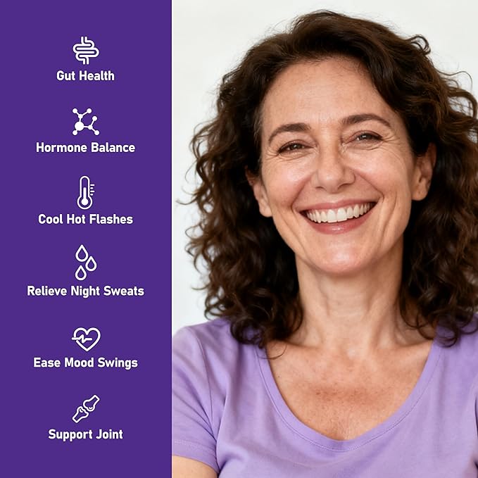 Menopause Supplements for Women with Black Cohosh 5:1 Extract - Hormone Harmony for Hot Flashes Night Sweats Mood Swings &amp Bloating - 30 Servings