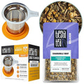 Tiesta Tea - Chamomile Mint Herbal Tea and Brewbasket Infuser Bundle Caffeine-Free Chamomile Mint Blend 1oz Resealable Pouch with 5oz Reusable Stainless Steel Strainer