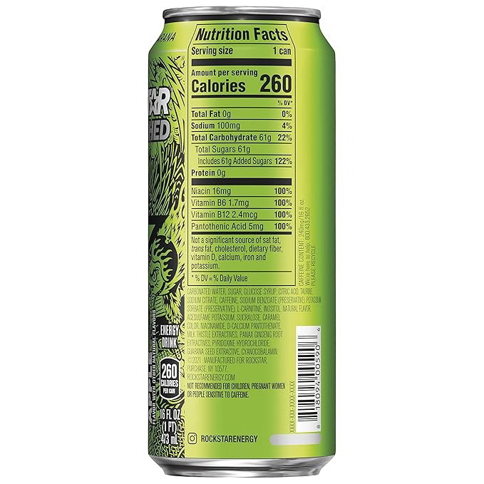 Rockstar Energy Drink Hardcore Apple 16 Fl Oz Can