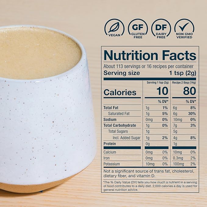 Laird Superfood Non-Dairy Superfood Creamer - Coconut Powder Coffee Creamer - Sweet &amp Creamy - Gluten Free Non-GMO Vegan - 16 oz. Bag Pack of 1