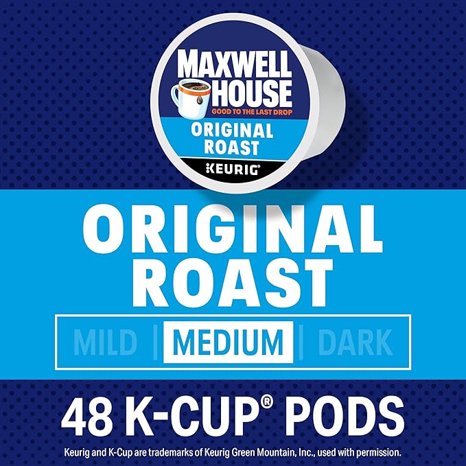 Maxwell House Original Roast Medium Roast K-Cup Coffee Pods 48 ct Box