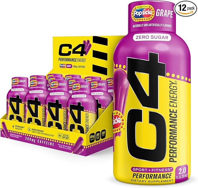 C4 Performance Energy Shot 2oz 12pk - Grape Popsicle