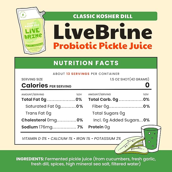 Olive My Pickle Probiotic Pickle Juice 117 oz | 6pk Olive Juice Live Brine Kosher Dill Pickle Juice Shots with Natural Probiotics &amp Digestive Enzymes for Gut Health - 78 Pickle Shots for Cramps
