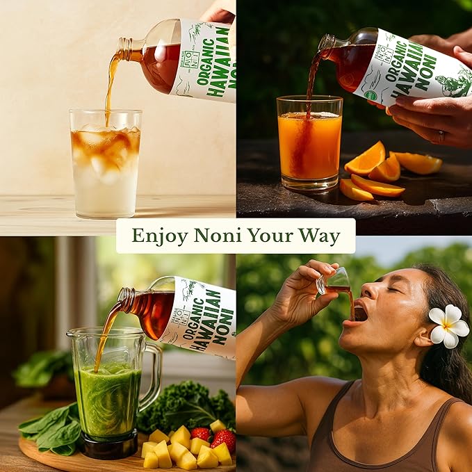 Healing Noni - 100% Pure Noni Juice - USDA Organic Full Strength Wellness Drink Hawaiian-Grown Superfood - (32oz 1 Pack)