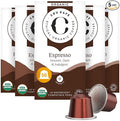 Cru Kafe Strong Espresso USDA Organic Espresso Coffee Capsules (50 Pods) Fairtrade Coffee Pods Compatible with Nespresso Original Line and Pixie Machines