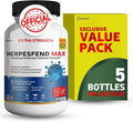 HerpesFend Max Extra Strength Advanced Defense Formula 60 Capsules with Elderberry Echinacea Turmeric Garlic Vitamins and Probiotics (5)