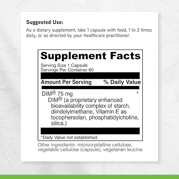 DAVINCI Labs DimPro - Dietary Supplement to Support Hormonal Balance in Men &amp Women &amp Healthy Weight Management* - with Vitamin E and More - Vegetarian - Soy-Free - Gluten-Free - 60 Capsules
