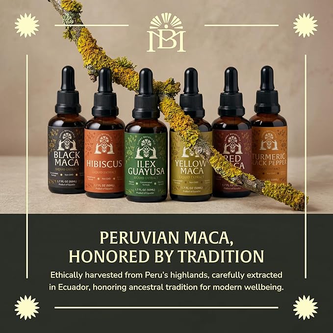 Black Maca Extract 50ml – Andean Plant-Based Ingredient for Endurance Focus &amp Vitality | Traditionally Used for Generations | Vegan Non-GMO Clean Maca Root Drops – 60 Servings