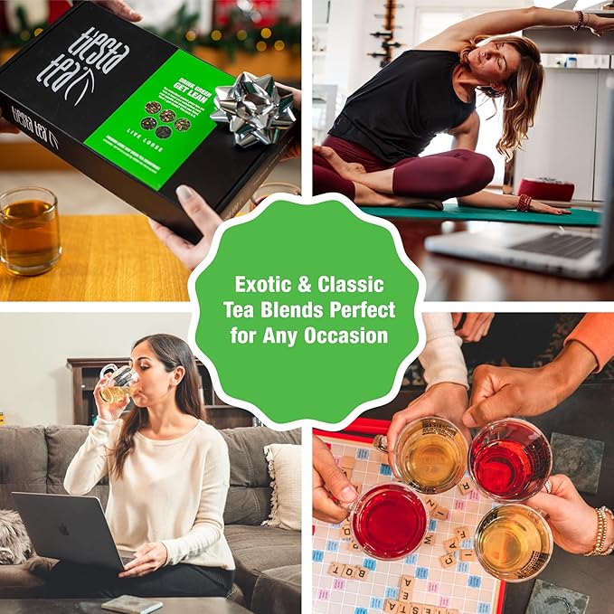 Tiesta Tea - Green Loose Leaf Tea Gift Set Medium Caffeinated Assorted Blends 5 Pouches of Hot &amp Iced Brews Variety Pack Chinese Gunpowder Chinese Jasmine &amp Fruity Green