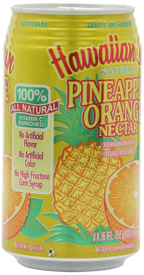 Hawaiian Sun Nectar Pineapple-Orange 11.5 Fl Oz (Pack of 24)