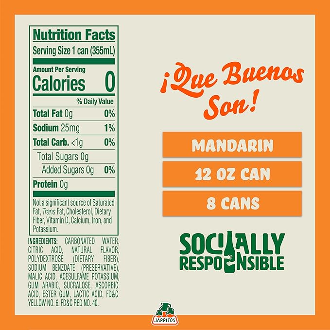 Jarritos Variety Pack of 16-12 oz Cans Authentic Mexican Soft Drink 8 Cans of Refreshing Guava Flavor and 8 Cans of Refreshing Mandarin ZERO Flavor