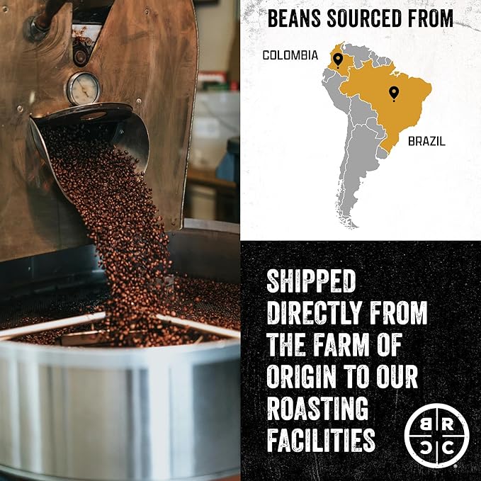 Black Rifle Coffee Company Just Black 5 lb Bag Ground Coffee Medium Roast - Roasted Blend Made from Arabica Beans - Colombian &amp Brazilian Beans - Veteran Founded &amp American Made