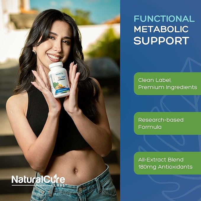 Natural Cure Labs Level Off Anti Spike Formula Glucose Supplement – Capsules for Metabolic Health Helps Moderate Glucose Spikes Vegan Non-GMO Gluten Free (120 Count (Pack of 1))