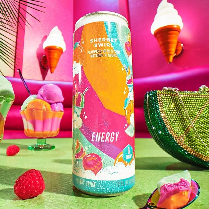 New Alanni Energy Drinks Winter Wonderland Sherbet Swirl Pumkin Cream Variety Pack Sugar-Free Low-Calorie Energy Boost Drink 12 fl oz (Pack of 6) Repackaged By * Shadow Hunter*