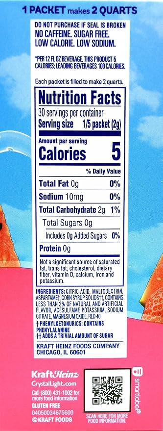 Crystal Light Strawberry Watermelon Drink Mix 12-Quart Canister (Pack of 9)