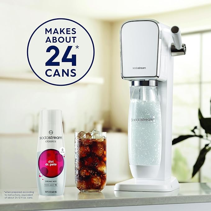 SodaStream - Diet Dr Pete Beverage Mix - For Soda Water Makers - Turns 9.5 Gallons of Sparkling Water into delicious Diet Dr Pete - No sugar or HFCS - 14.9 Fl Oz(Pack of 8)