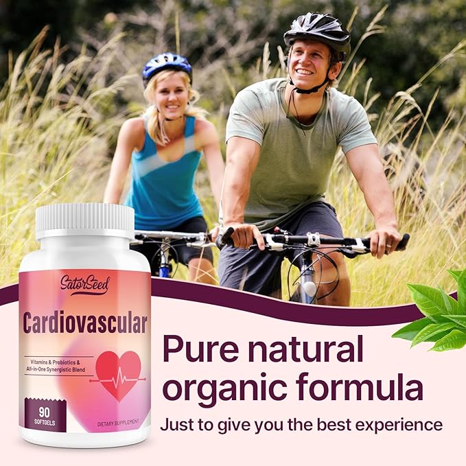 Cardiovascular Supplement 3000MG Multi-Vitamins Probiotics Omega-3 &amp CoQ10 Synergistic Blend for Adults (2 Bottle)