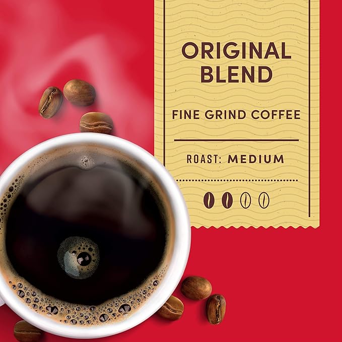 Tim Hortons Original Blend Medium Roast Ground Coffee Canada’s Favorite Coffee Made with 100% Arabica Beans 48 Ounce Canister