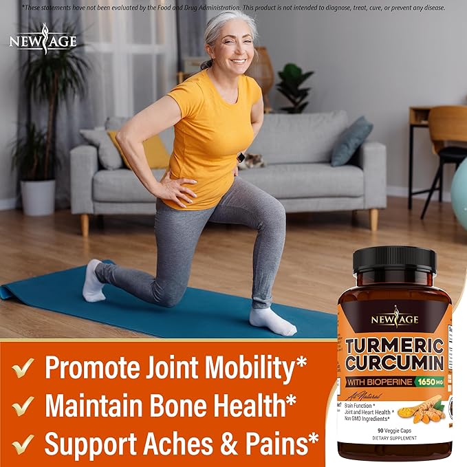 NEW AGE Turmeric Curcumin Capsules - Standardized Curcuminoids - Non-GMO Gluten Free -270 Count (Pack of 3)