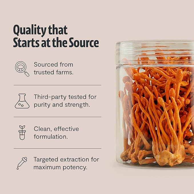 FreshCap Mushrooms Cordyceps Mushroom Powder 10000mg - Mushroom Extract Immunity Supplement Ayurveda Nootropic Mushroom Supplements (60 Servings)
